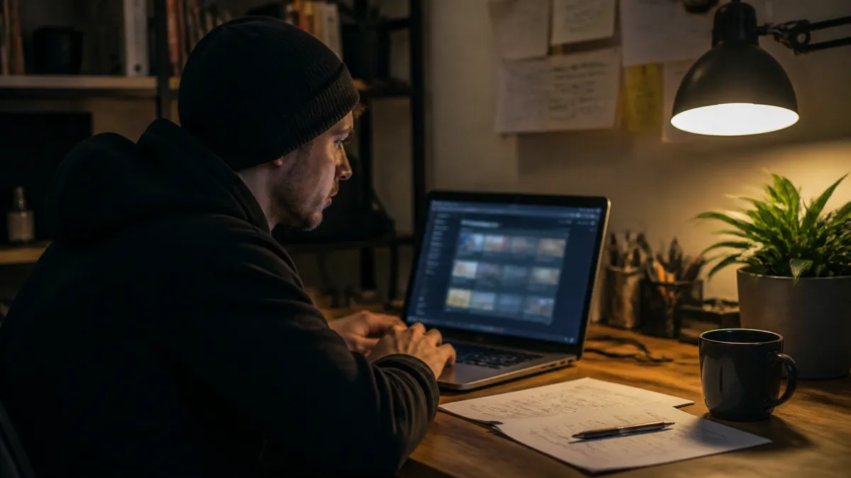 A person engaged in research on the dark web using the Torch search engine.